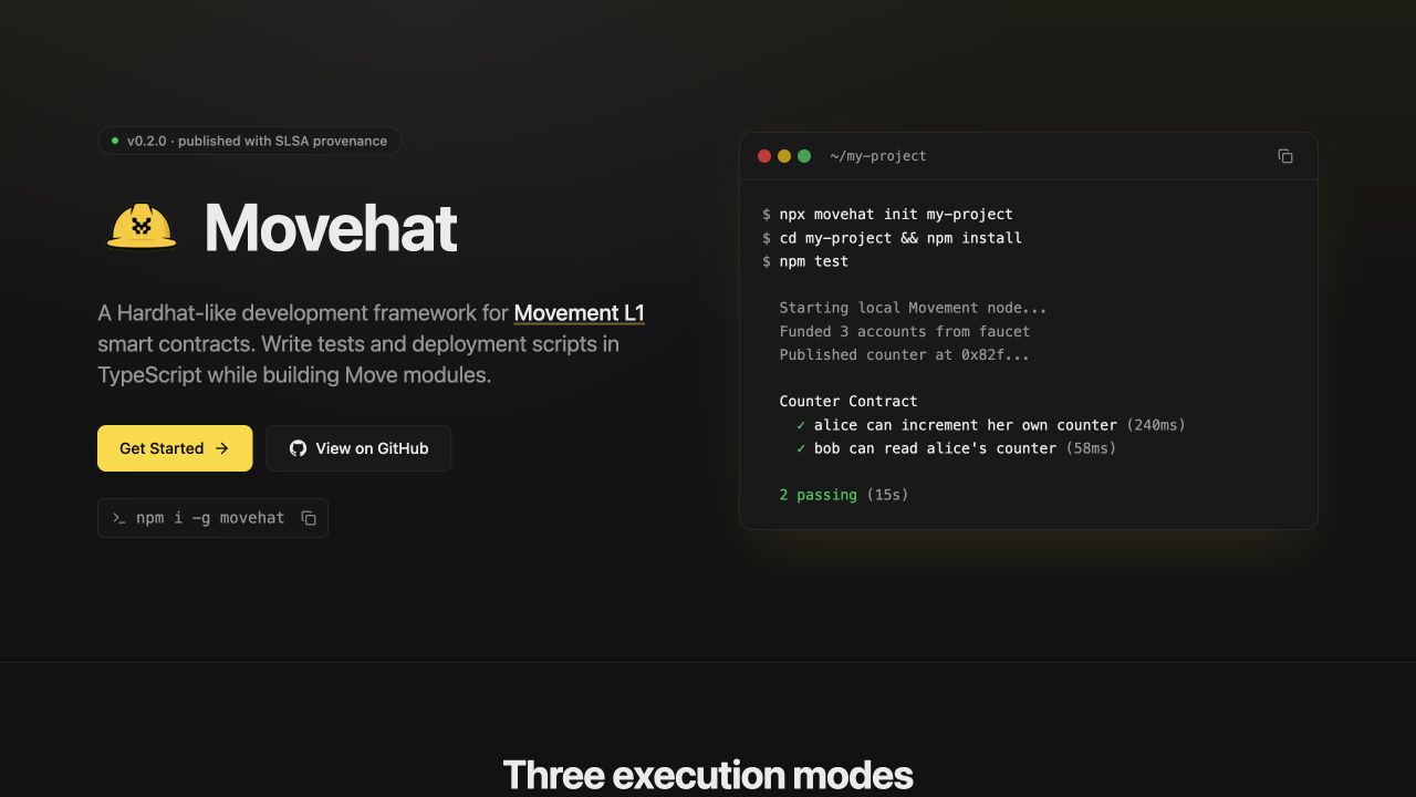 Website preview of Movehat